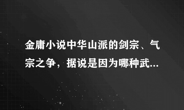金庸小说中华山派的剑宗、气宗之争，据说是因为哪种武功秘籍？