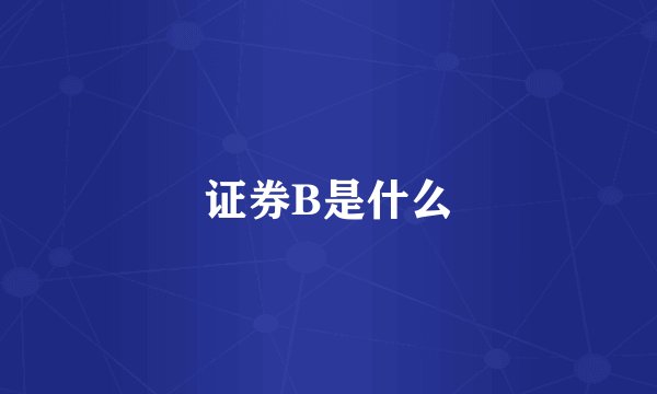 证券B是什么