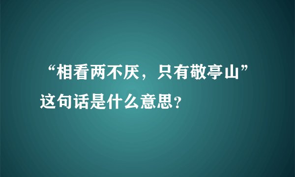 “相看两不厌，只有敬亭山”这句话是什么意思？