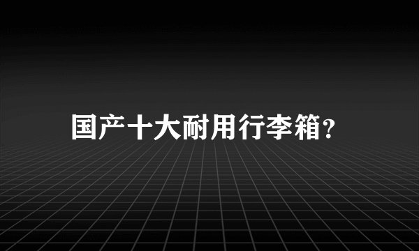 国产十大耐用行李箱？