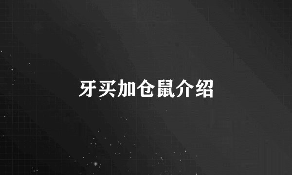 牙买加仓鼠介绍