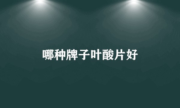 哪种牌子叶酸片好