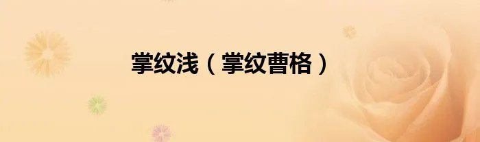 掌纹浅（掌纹曹格）
