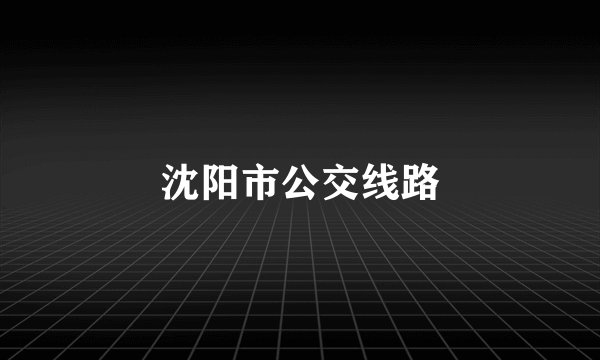 沈阳市公交线路
