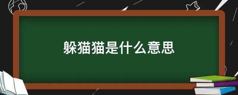 躲猫猫是什么意思