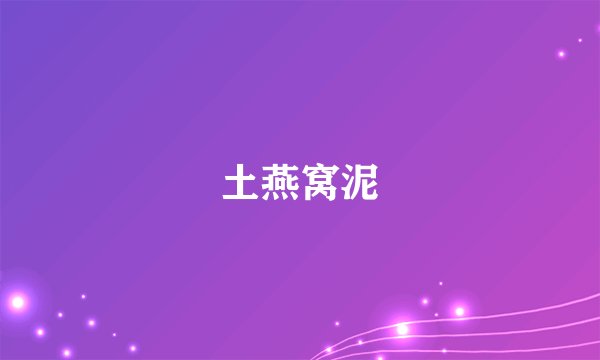土燕窝泥