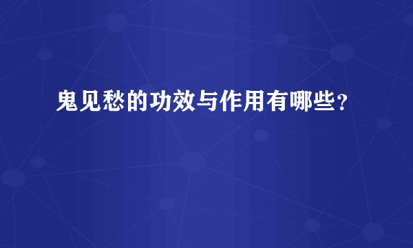 鬼见愁的功效与作用有哪些？