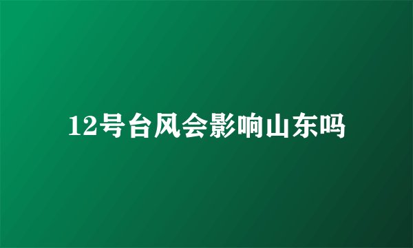 12号台风会影响山东吗