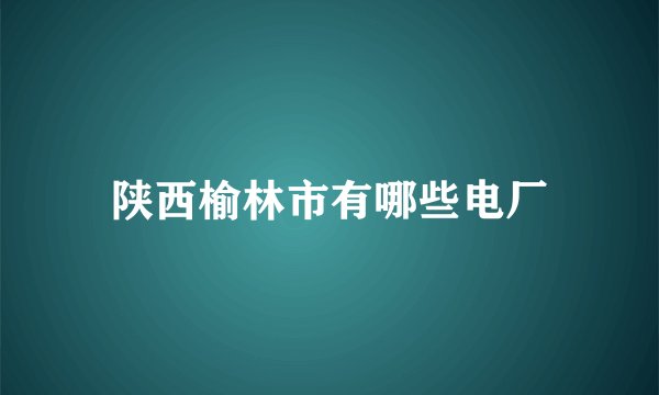 陕西榆林市有哪些电厂