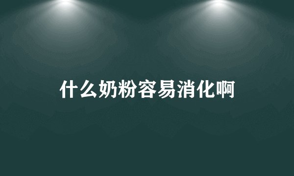 什么奶粉容易消化啊