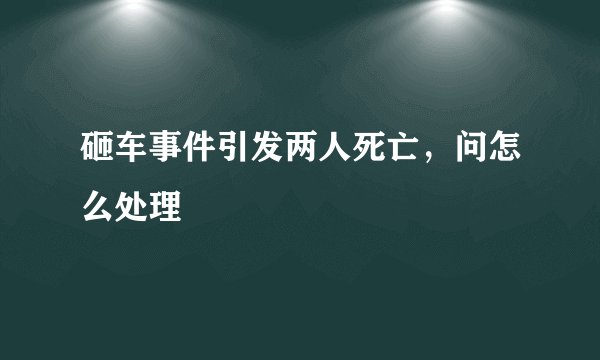砸车事件引发两人死亡，问怎么处理