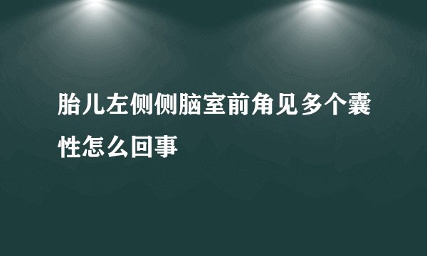 胎儿左侧侧脑室前角见多个囊性怎么回事