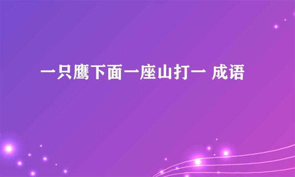 一只鹰下面一座山打一 成语