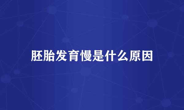 胚胎发育慢是什么原因