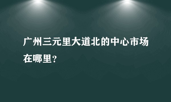广州三元里大道北的中心市场在哪里？