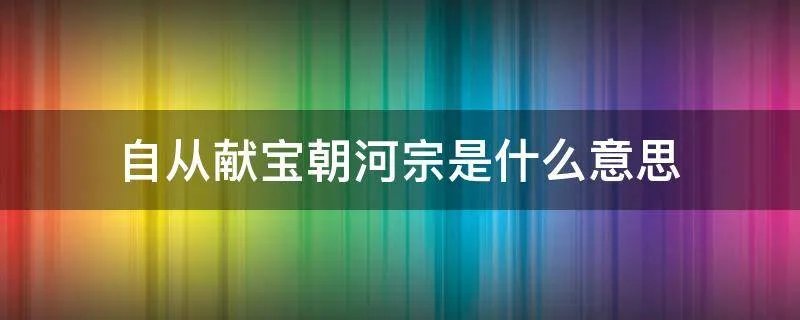 自从献宝朝河宗是什么意思