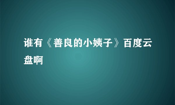 谁有《善良的小姨子》百度云盘啊