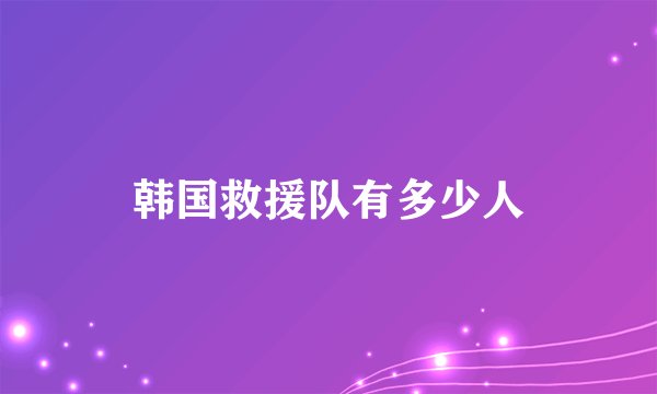 韩国救援队有多少人