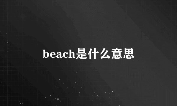 beach是什么意思
