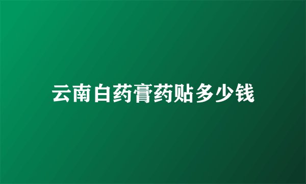 云南白药膏药贴多少钱