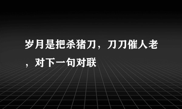 岁月是把杀猪刀，刀刀催人老，对下一句对联