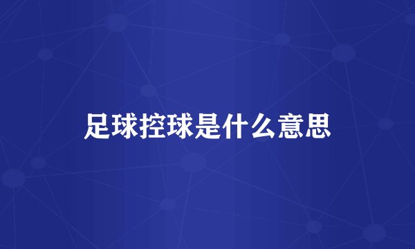 足球控球是什么意思
