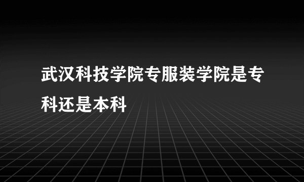 武汉科技学院专服装学院是专科还是本科