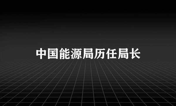 中国能源局历任局长