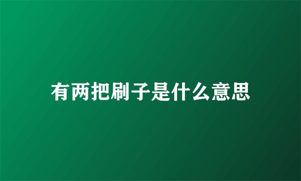 有两把刷子是什么意思