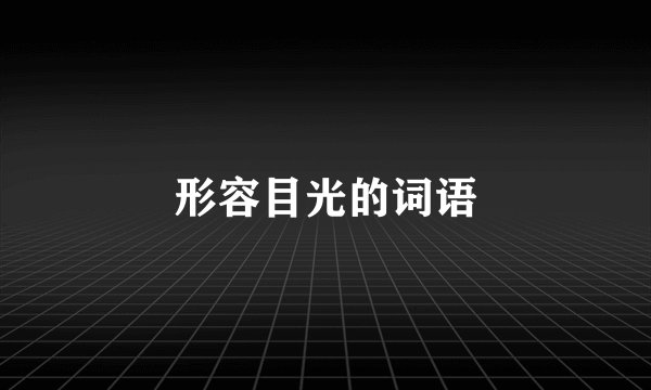 形容目光的词语