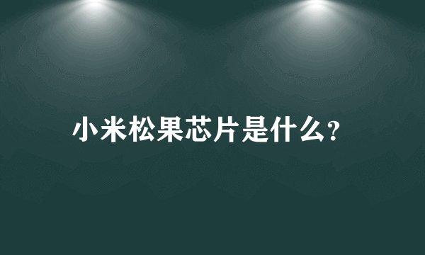 小米松果芯片是什么？