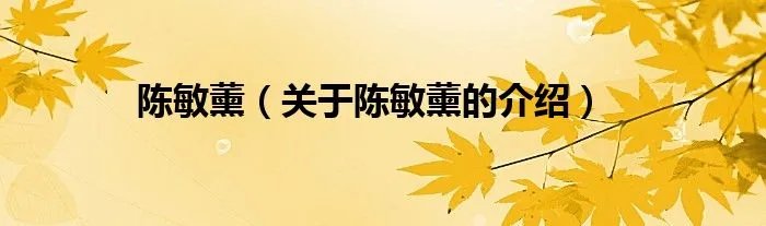 陈敏薰（关于陈敏薰的介绍）