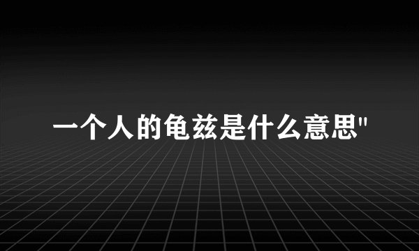 一个人的龟兹是什么意思