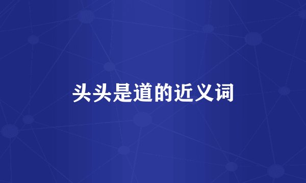 头头是道的近义词