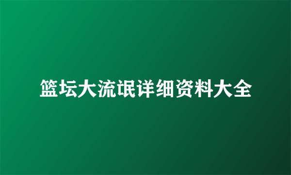 篮坛大流氓详细资料大全