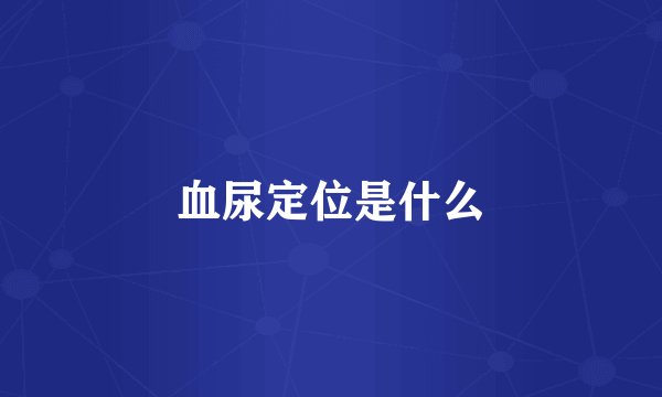血尿定位是什么