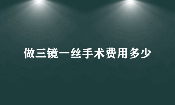 做三镜一丝手术费用多少
