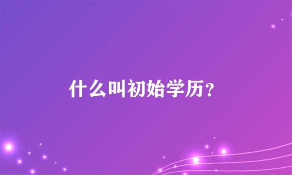 什么叫初始学历？