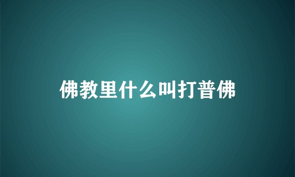 佛教里什么叫打普佛