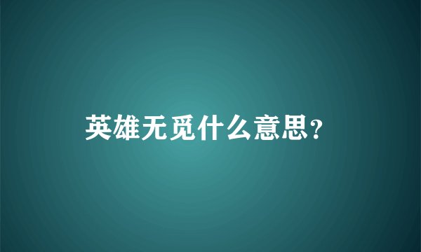 英雄无觅什么意思?