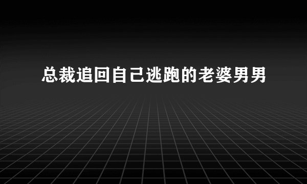 总裁追回自己逃跑的老婆男男