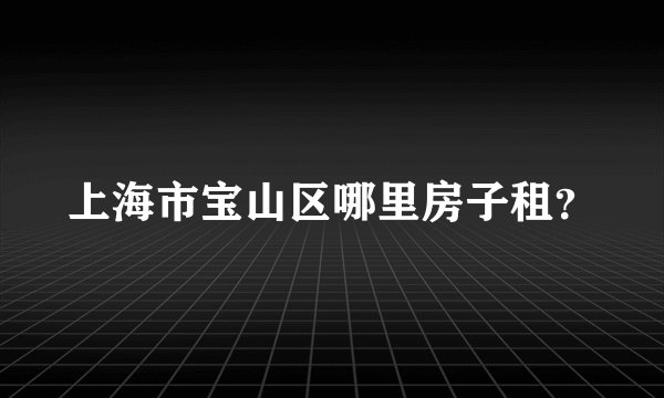 上海市宝山区哪里房子租？