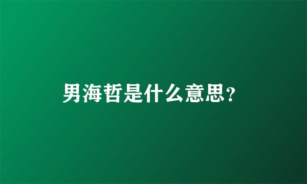 男海哲是什么意思？