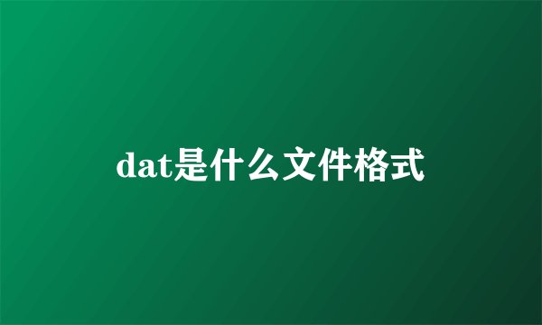dat是什么文件格式