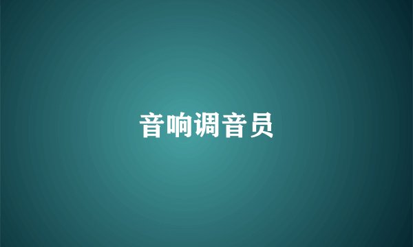 音响调音员