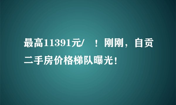 最高11391元/㎡！刚刚，自贡二手房价格梯队曝光！