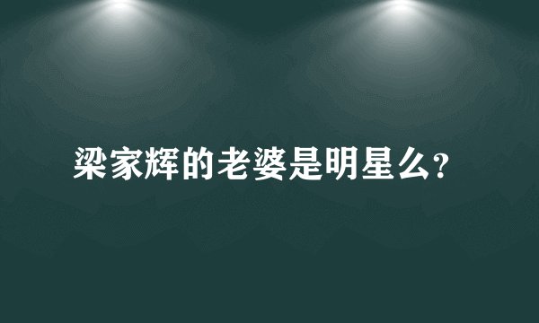 梁家辉的老婆是明星么？