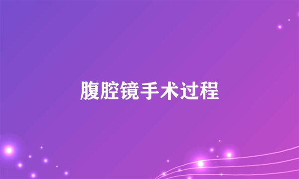 腹腔镜手术过程
