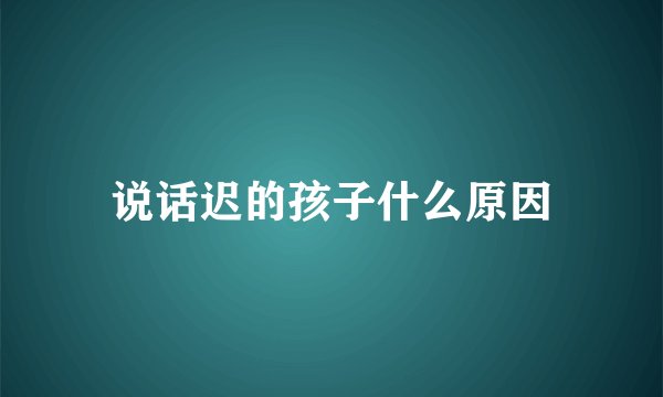 说话迟的孩子什么原因