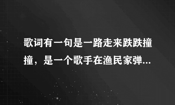 歌词有一句是一路走来跌跌撞撞,是一个歌手在渔民家弹吉他唱的。